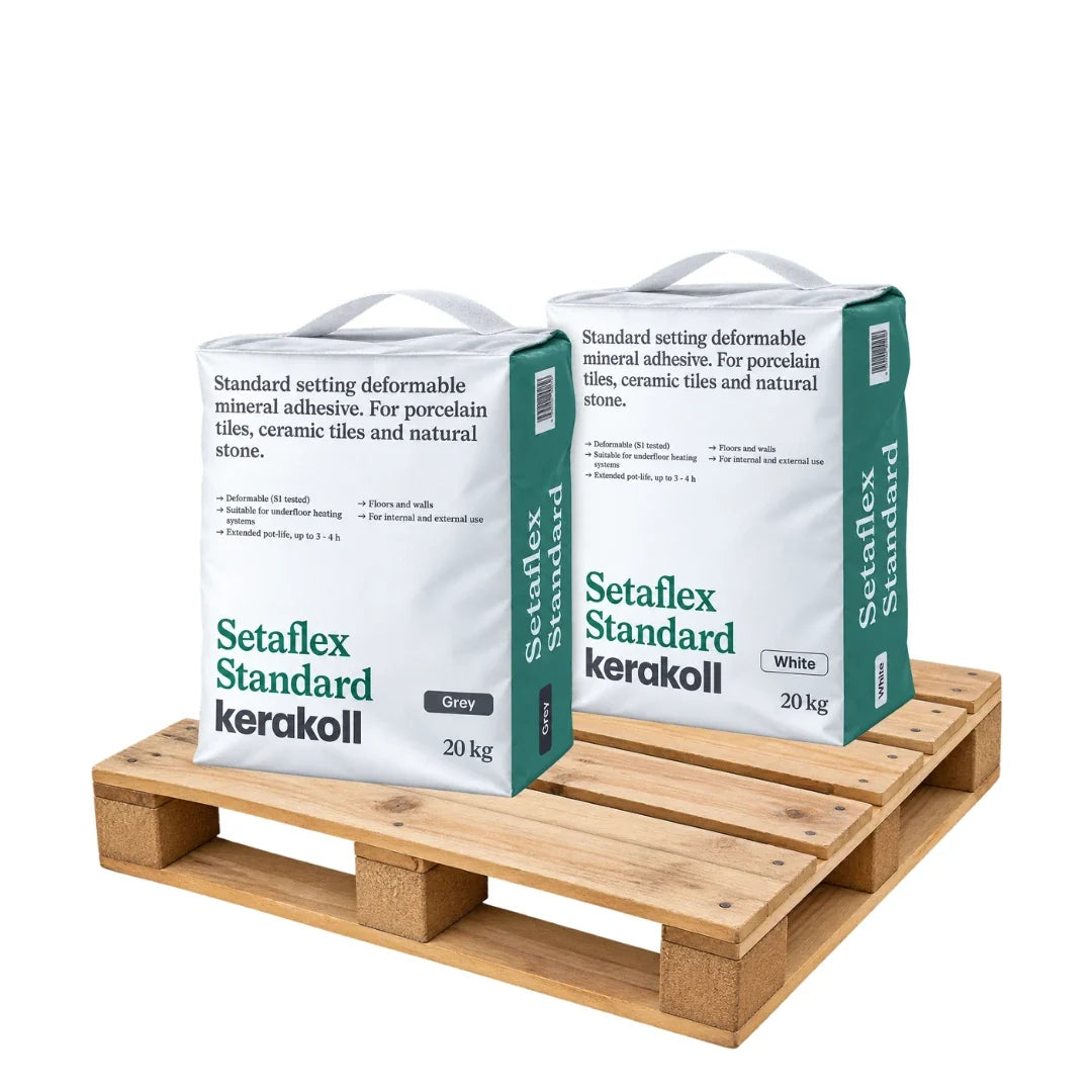 Kerakoll Setaflex Standard Set S1 — White Tile Adhesive, Full Pallet 48 x 20kg (Tail Lift Delivery)