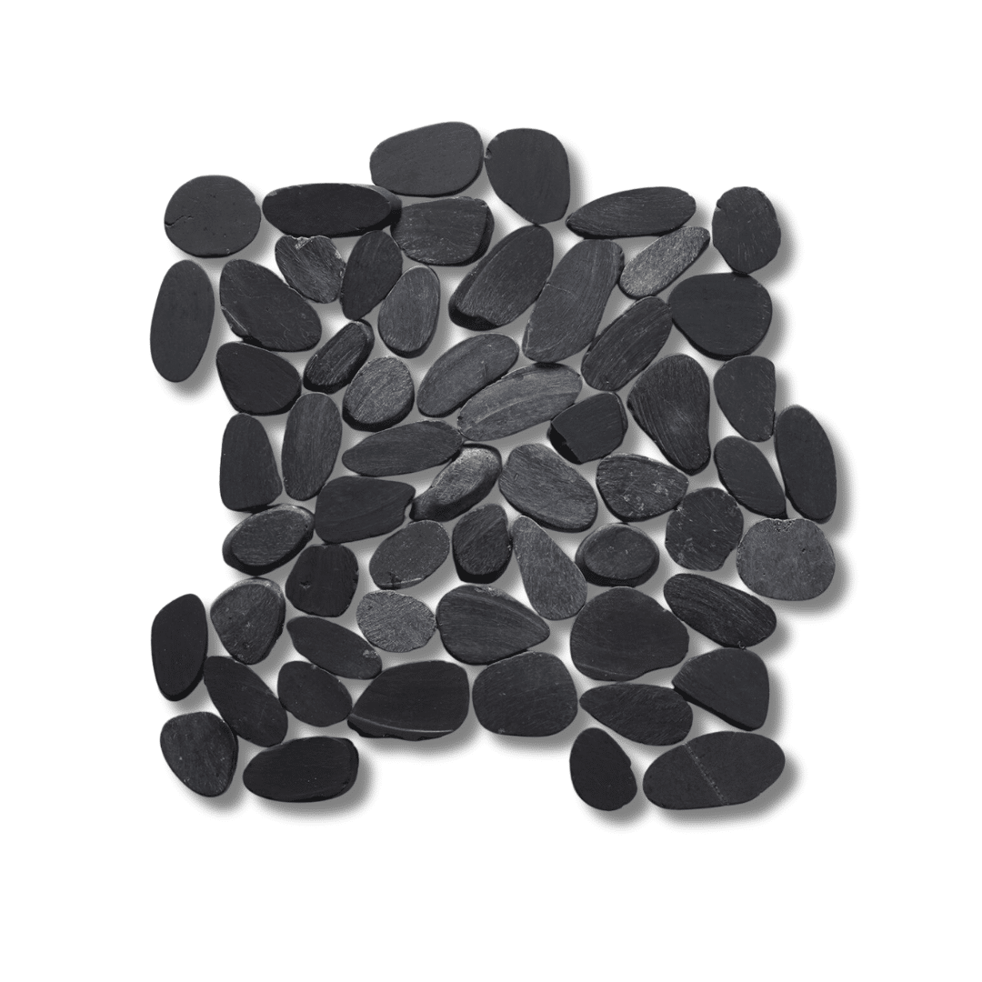 Riverstone Black Pebble Mosaic Tiles
