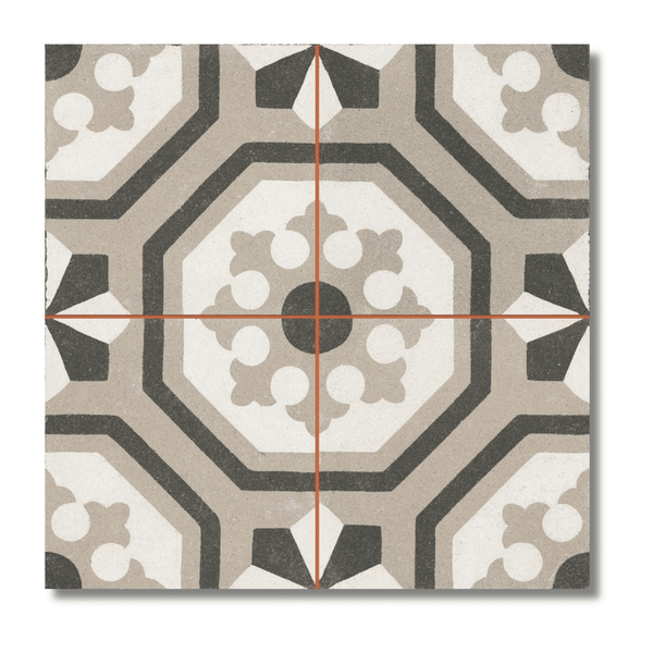 Zayda Grey Vitrified Ceramic Decor Matt Tile